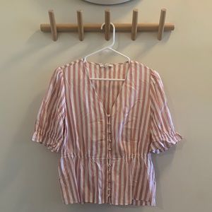 Madewell V neck Peplum blouse